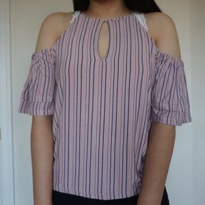 NWT American Eagle Pink Off-the-Shoulder Top